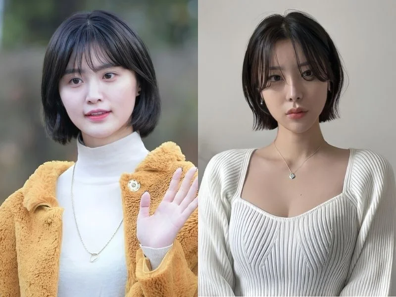 Park Cheon-hwa với kiểu tóc bob với mái thưa