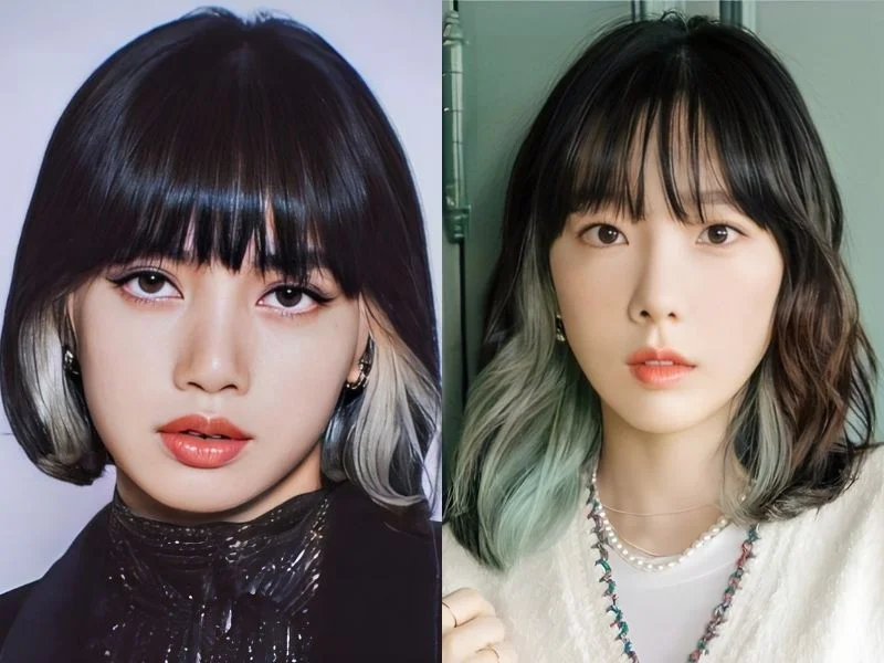 Tóc ngắn nhuộm highlight của Lisa