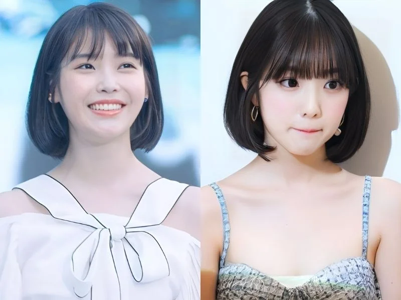 Lee Ji-un với tóc ngắn thẳng tự nhiên
