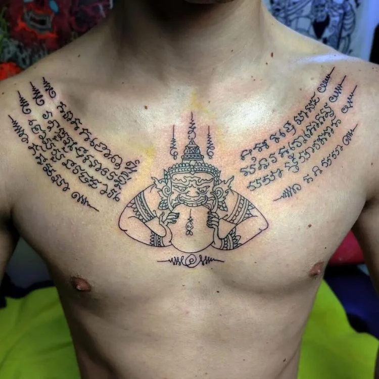 Hình xăm Khmer Hanuman (3)