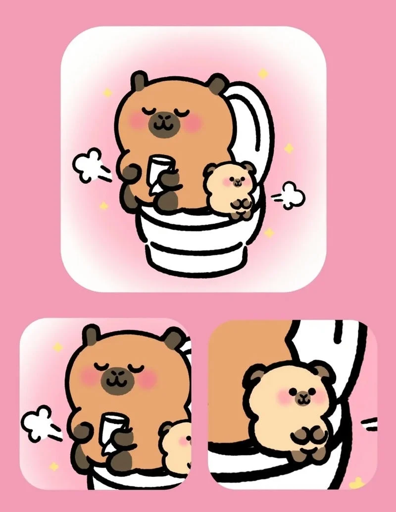 Tải ngay ảnh cute chibi capybara dễ thương cực chất miễn phí