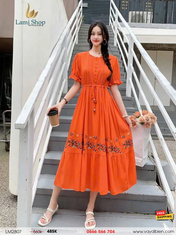 mẫu đầm linen đẹp: gợi ý số 30