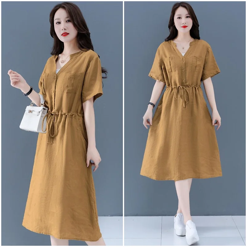 Ảnh 3 minh hoạ mẫu đầm linen đẹp