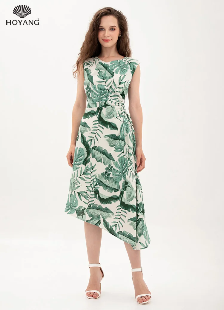 Đầm Xòe Linen Dáng Dài Rút Dây Eo Lôi Cuốn