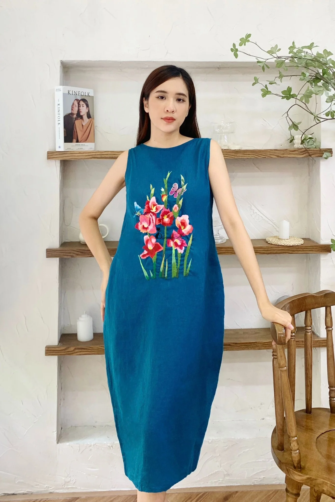 Đầm Linen Hoa Oversized