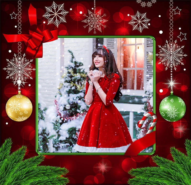 Ghép khung ảnh Merry Christmas đẹp cho mùa giáng sinh ấm áp