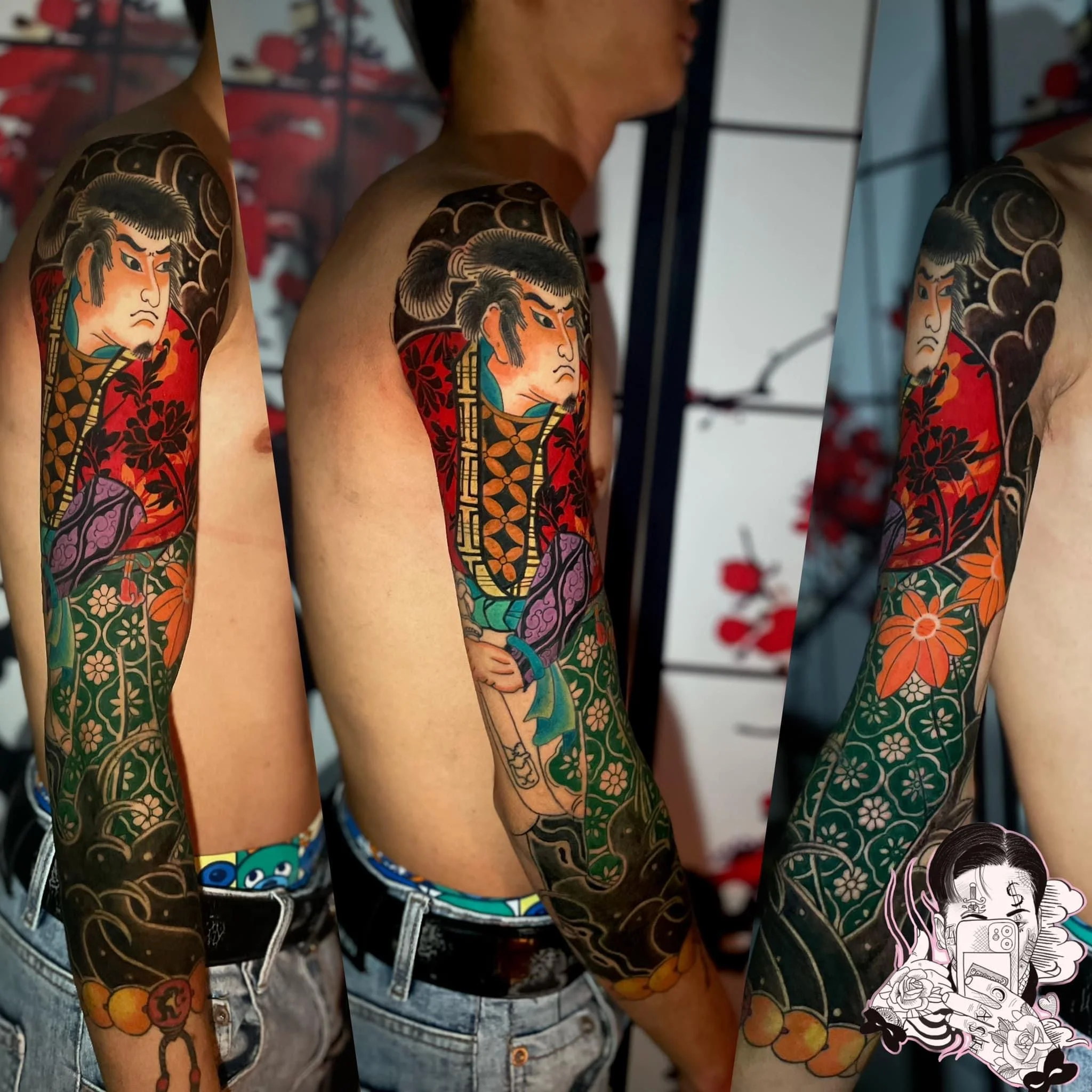 Hình xăm nhật người đàn ông chiến binh