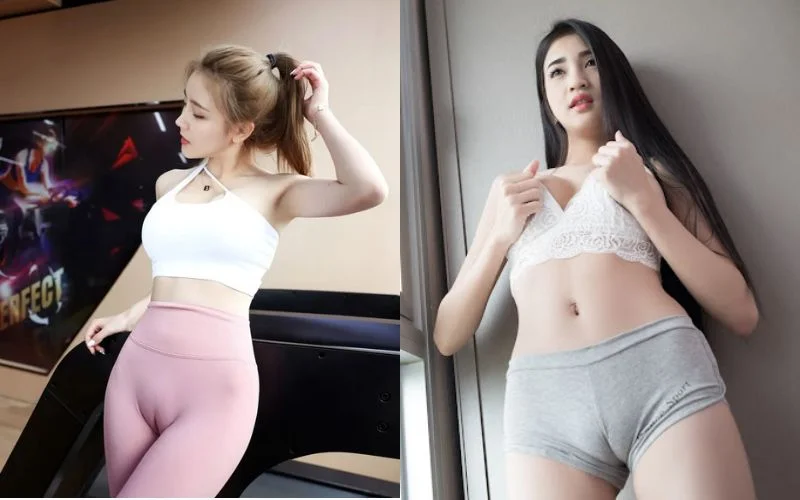 Gái xinh khoe mu
