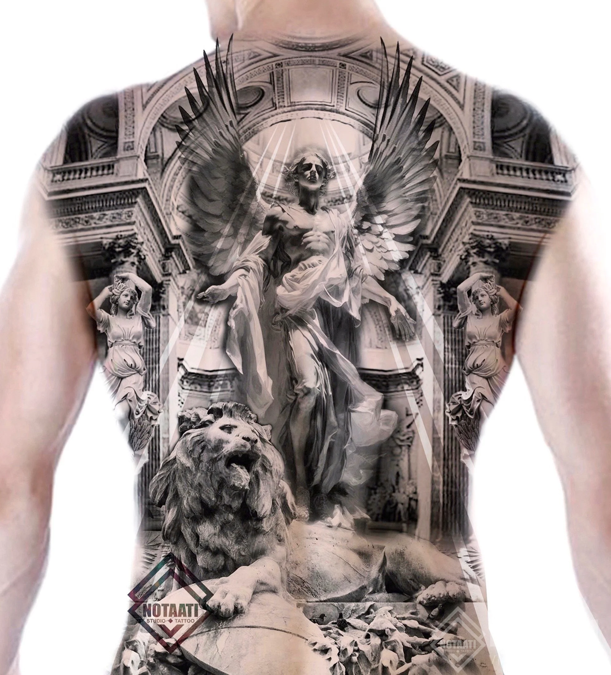Hình xăm kín lưng đang "làm mưa làm gió" - Notaati Tattoo