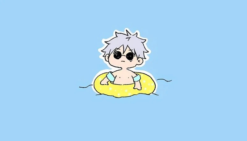 Ảnh bìa Gojo đáng yêu ngộ nghĩnh siêu cute cho PC