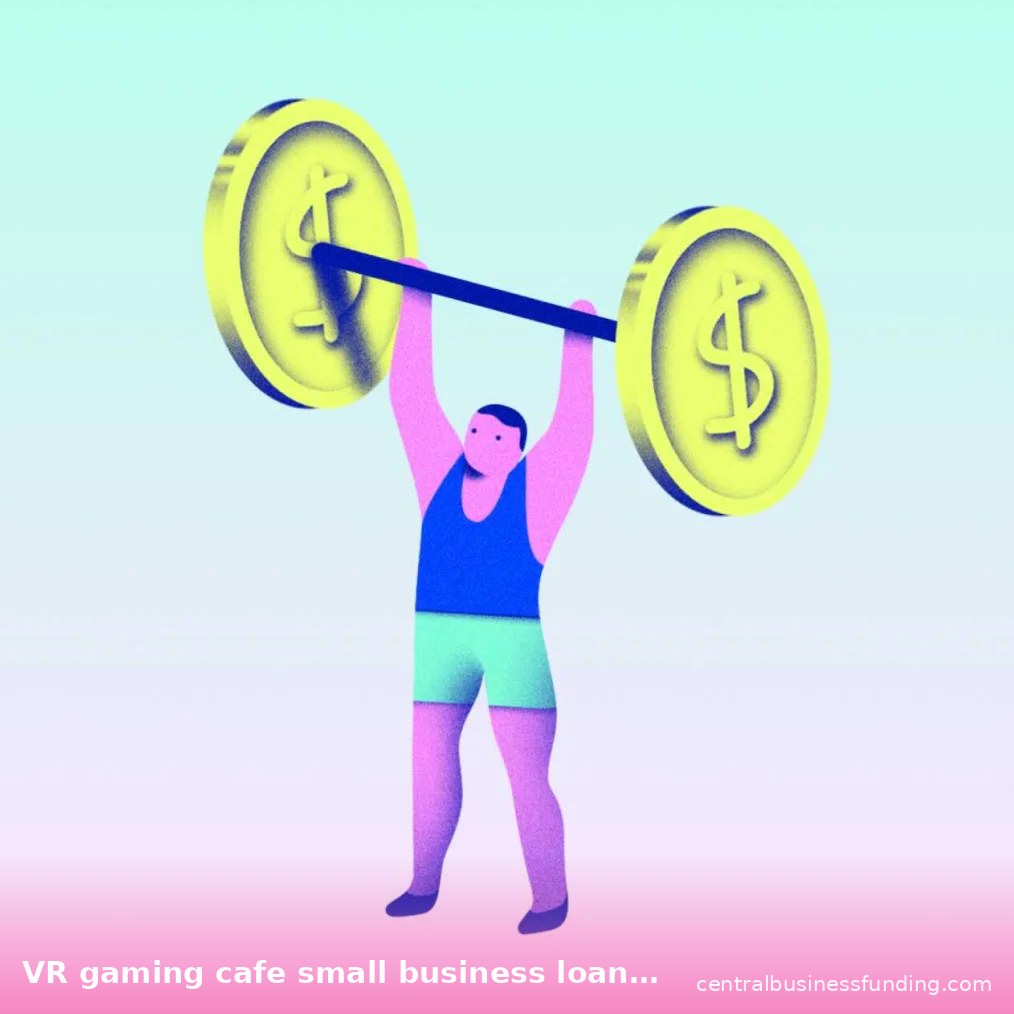 Minh họa người đàn ông nâng tạ đồng tiền vàng - khoản vay kinh doanh nhỏ cho VR gaming cafe từ centralbusinessfunding.com