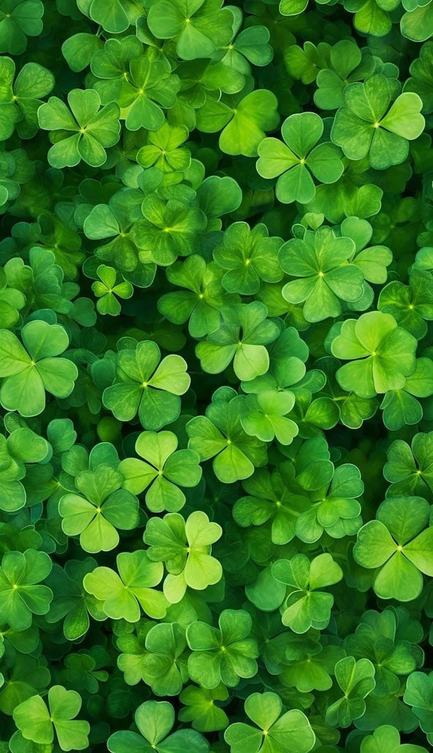 Hình nền cỏ bốn lá giữa rất nhiều loại ba lá