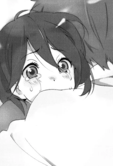 Ảnh anime đen trắng cô gái đang khóc