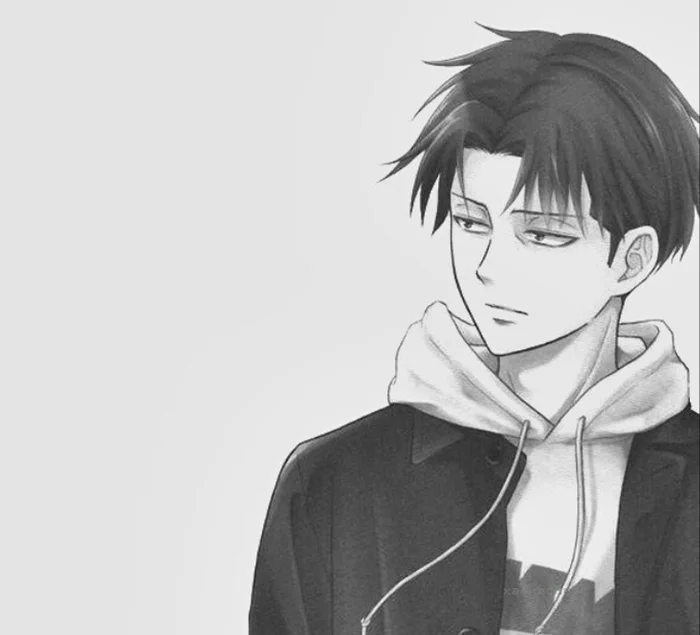 Ảnh anime đen trắng chàng trai lạnh lùng