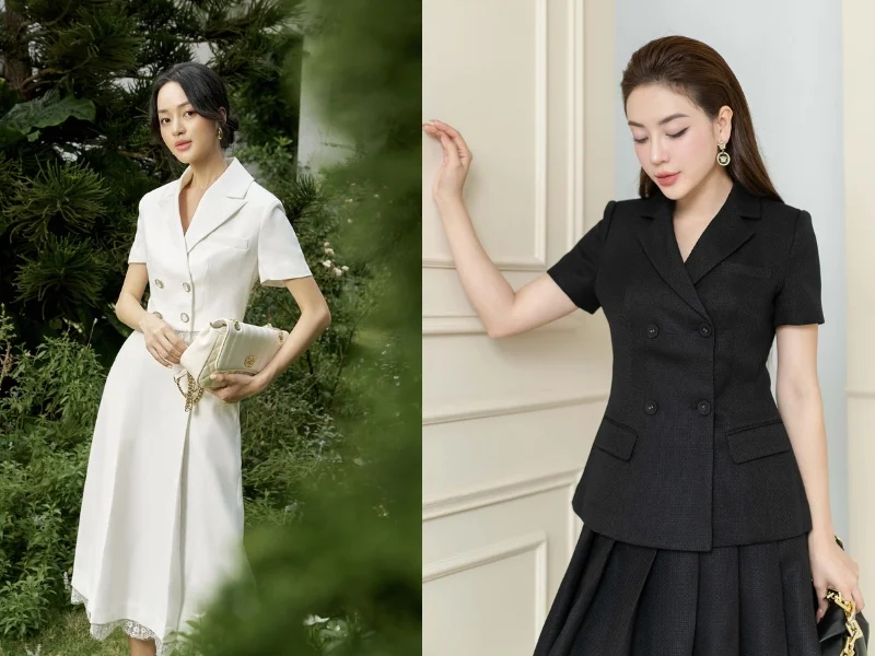 mẫu đầm vest dự tiệc