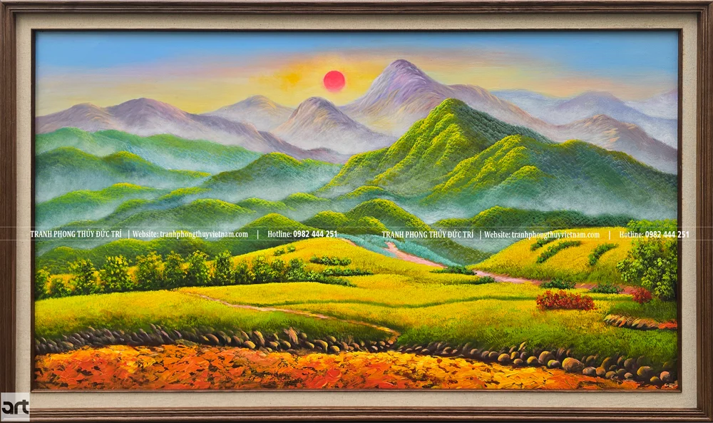 Tranh phong thủy núi non hùng vĩ