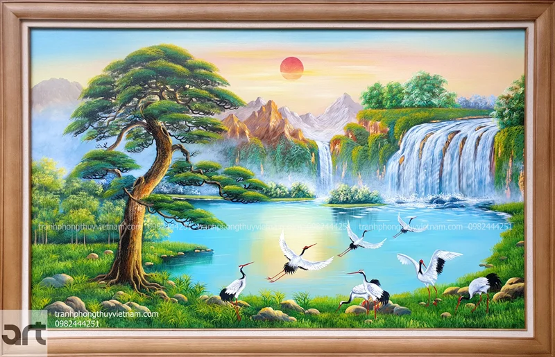 Tranh phong cảnh sơn thuỷ hữu tình treo phòng khách - Tranh Phong Thủy