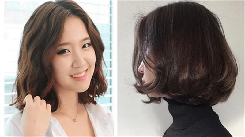 Tóc ngắn ngang vai uốn gợn sóng hợp với khuôn mặt nào?