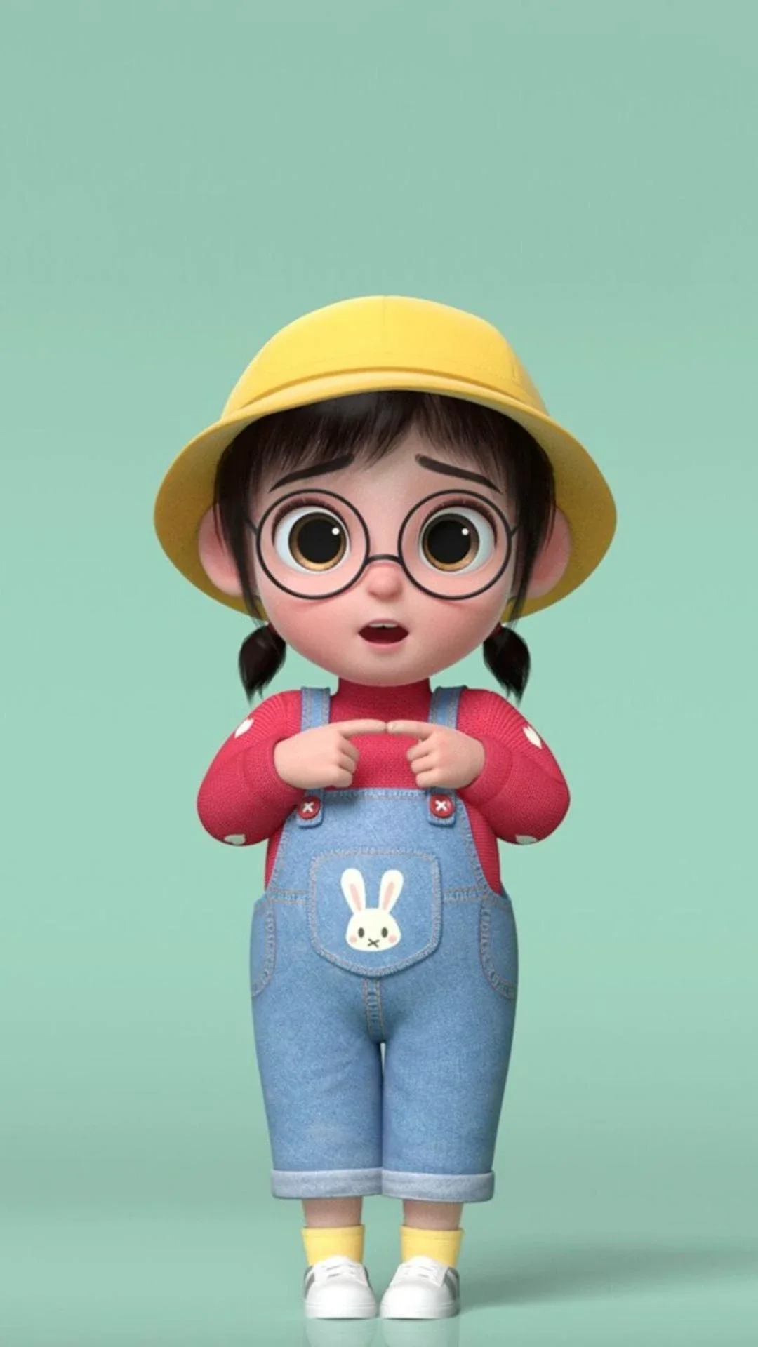 Hình nền Zalo nhân vật 3D bé gái dễ thương