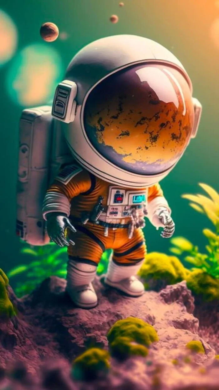 hinh nen dep 3d cho dien thoại phi hành gia vũ trụ